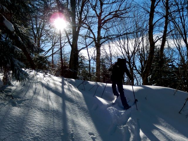 Saturday sparkled. This is Larry, who advised me to skate on Tuesday before the rain and snow ruined the good ice.