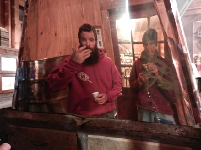 Taking a moment to reflect. Here is the back side of the  new smoke stack.